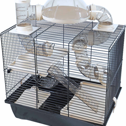 Interzoo Hamsterkooi Rocky Plus Zwart/Zwart