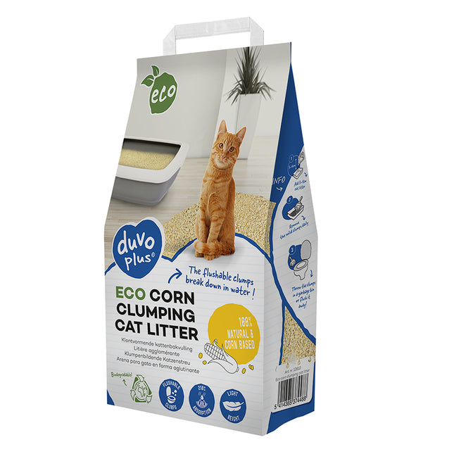 Duvoplus Eco Maïs Klontvormende Kattenbakvulling 3,5kg/5,7L