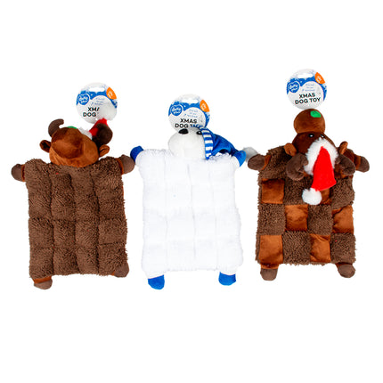 Duvoplus pluche platte knuffel squeaky 3 stuks