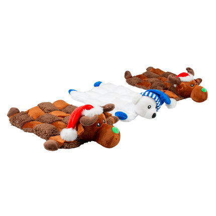 Duvoplus pluche platte knuffel squeaky 3 stuks