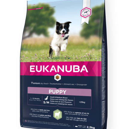 Eukanuba Hondenbrokken Puppy Klein/Middelgroot Lam & Rijst 2,5kg