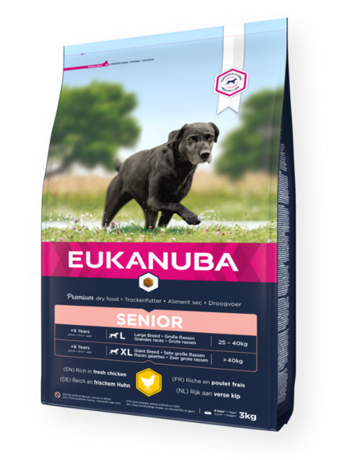 Eukanuba Hondenbrokken Senior Groot Verse kip 3kg