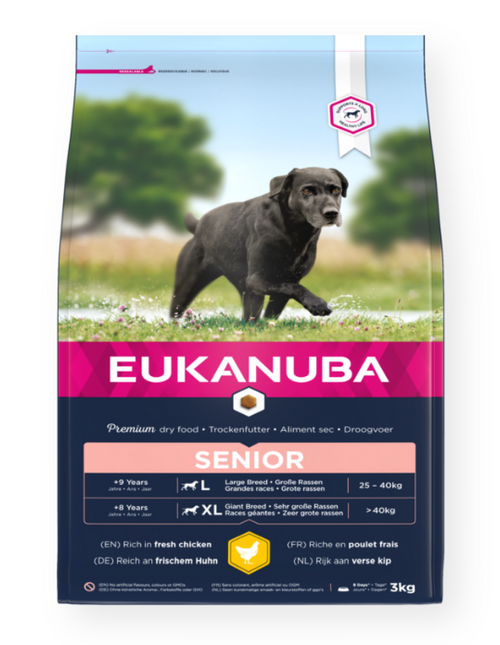 Eukanuba Hondenbrokken Senior Groot Verse kip 3kg