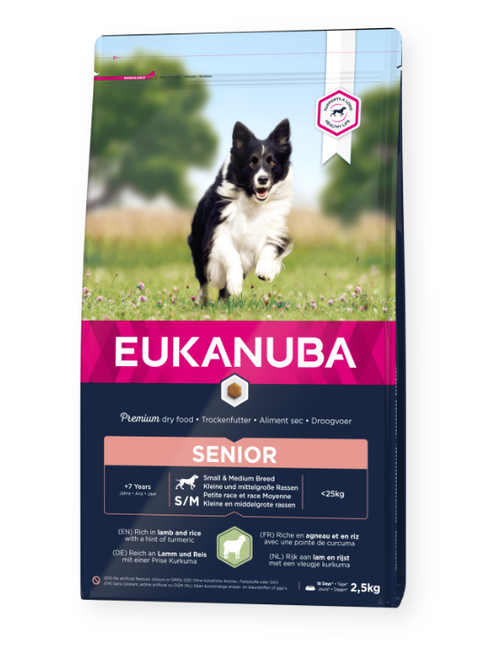 Eukanuba Hondenbrokken Senior Klein/Middelgroot Lam & Rijst 2,5kg