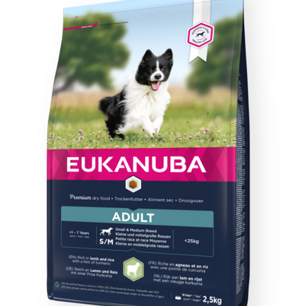 Eukanuba Hondenbrokken Volwassen Klein/Middelgroot Lam & Rijst 2,5kg