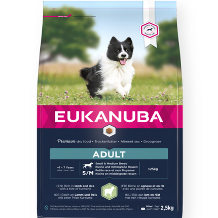 Eukanuba Hondenbrokken Volwassen Klein/Middelgroot Lam & Rijst 2,5kg