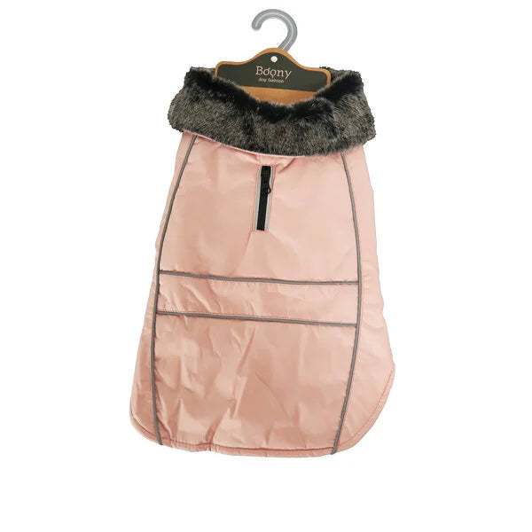 AnimalstoreXL Boony Hondenjas Parka Bontkraag Zacht Roze 35cm