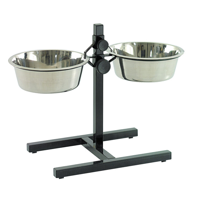 Twin Feeder H-Stander + Kommen 1890ml - L - 52cm - 2x21cm