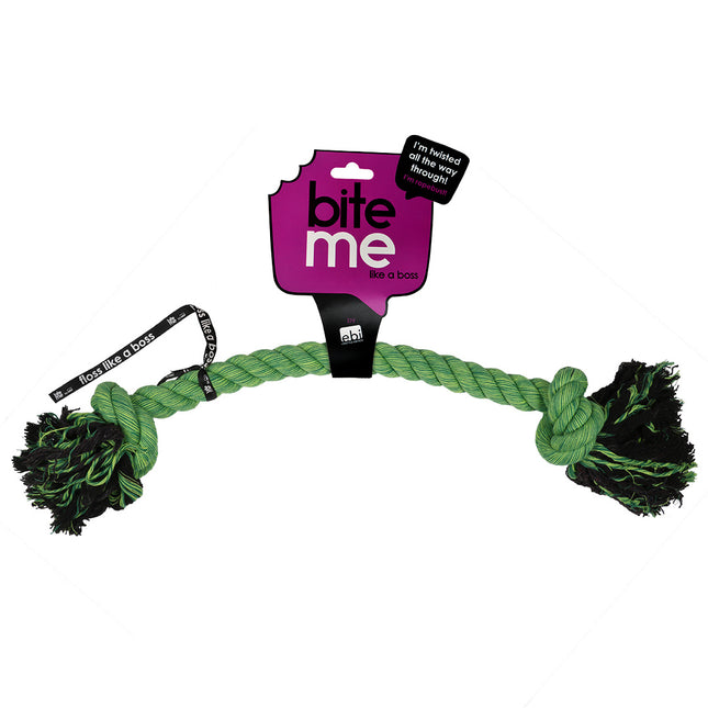 AnimalstoreXL Do You Even Floss Dawg Speeltouw 2 Knopen 95cm Groen