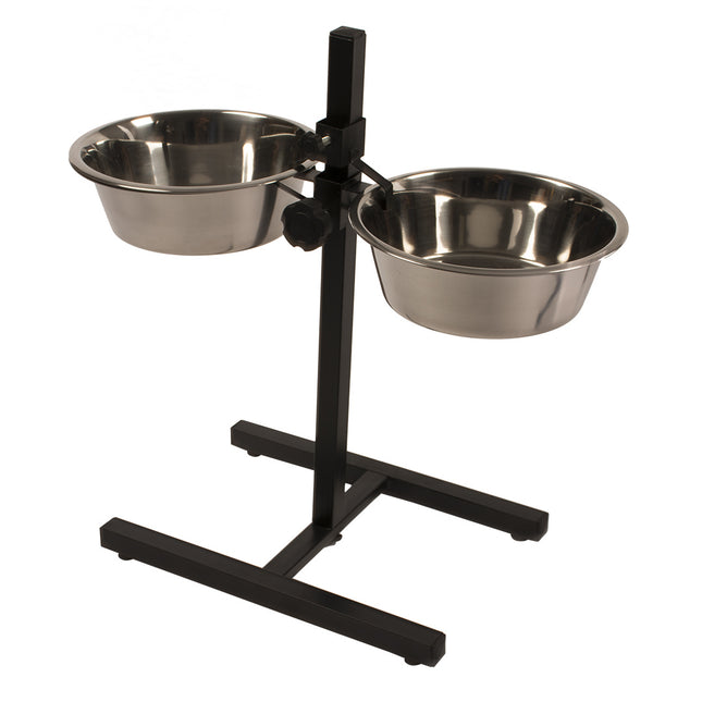 Twin Feeder H-Stander + Kommen 1890ml - L - 52cm - 2x21cm