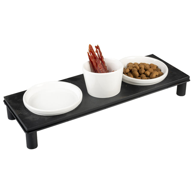 Dinner Set Stone Up Buffet Rectangular 200ml - 41x14,5cm Wit/Zwart