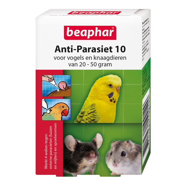 Anti-Parasiet 10 vogel knaagdier 20-50 gram 2st