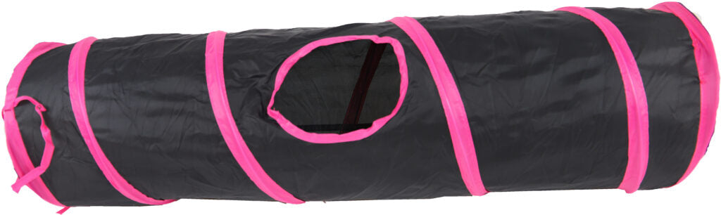 Speeltunnel Nylon Zwart/Roze 85x25cm