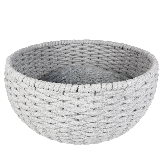 Oyster Mand Rond In Katoentouw 45x45x23cm Grijs