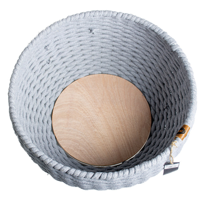 Oyster Mand Rond In Katoentouw 45x45x23cm Grijs