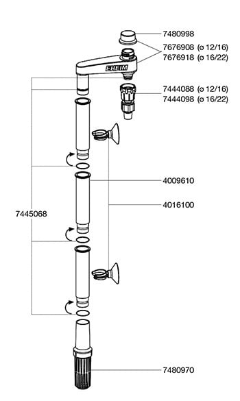 INSTALLATIESET 1 VOOR SLANG 16/22MM AANZUIGZIJDE